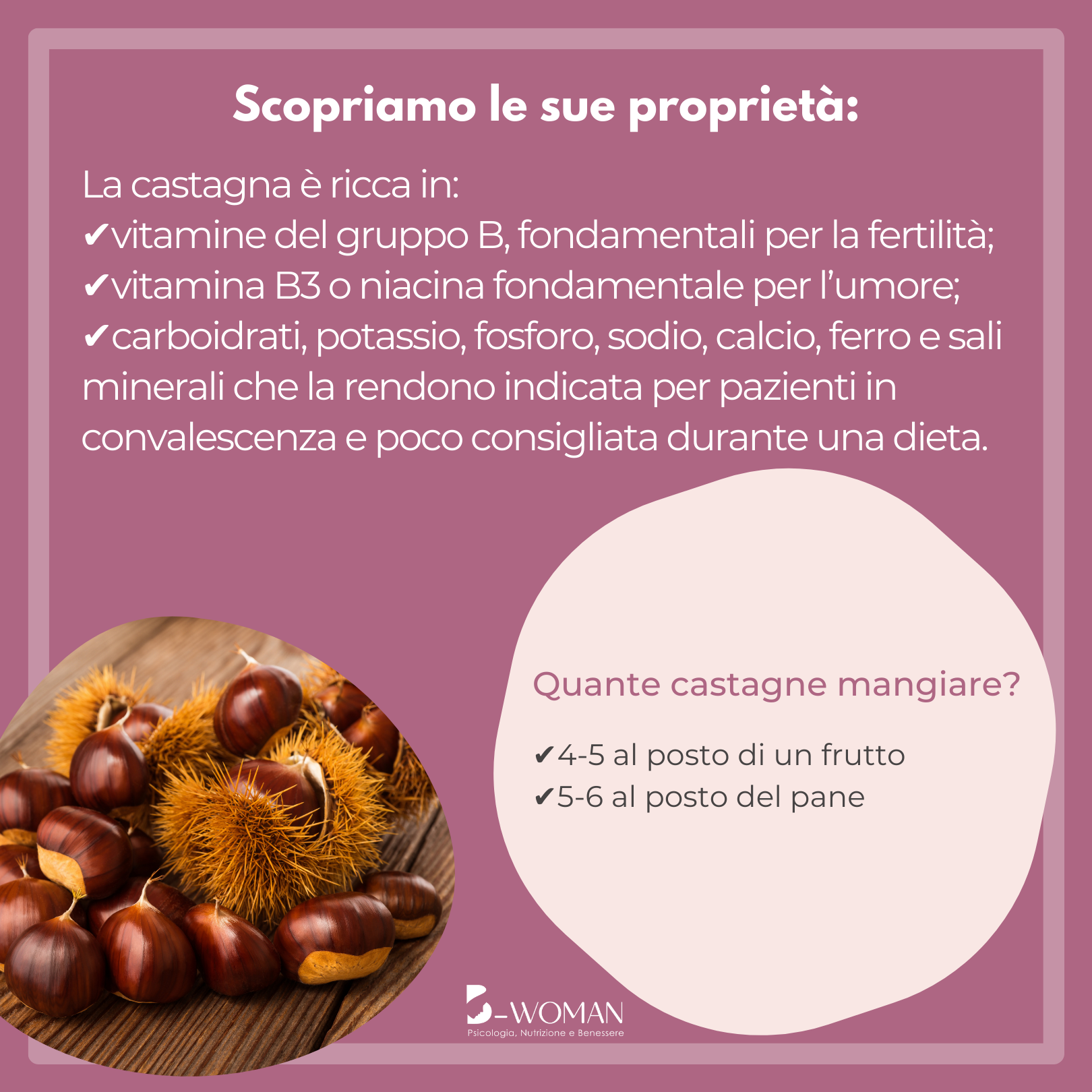 Le proprietà della castagna